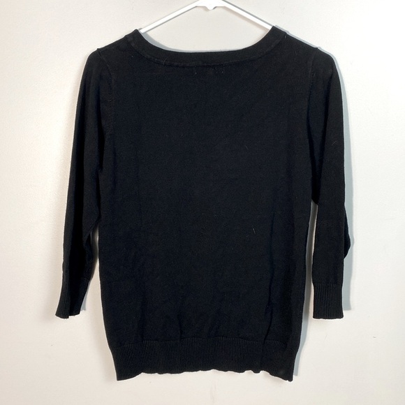 Joseph A Scoop Neck 3/4 sleeve Black Top size small - Picture 2 of 8